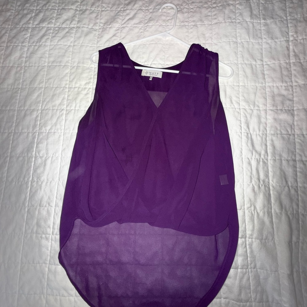 Wayf Deep Purple Sleeveless Blouse